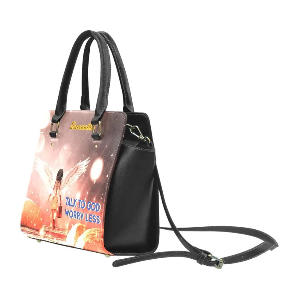 Personalized Classic Shoulder Handbag - Talk to GOD Worry Less - Piryoung Shop