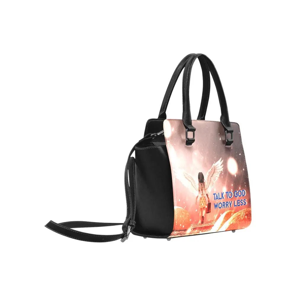 Personalized Classic Shoulder Handbag - Talk to GOD Worry Less - Piryoung Shop