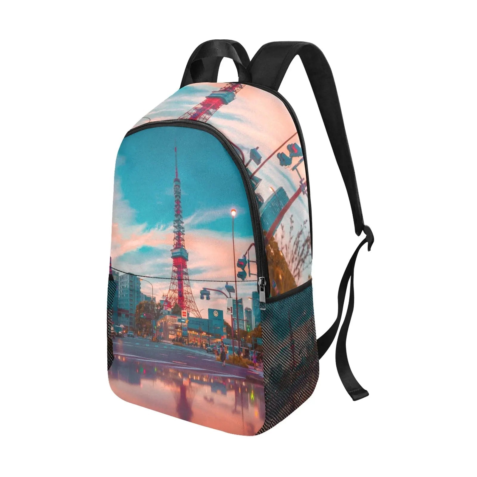 Personalized Fabric Backpack with Side Mesh Pockets - Piryoung Shop