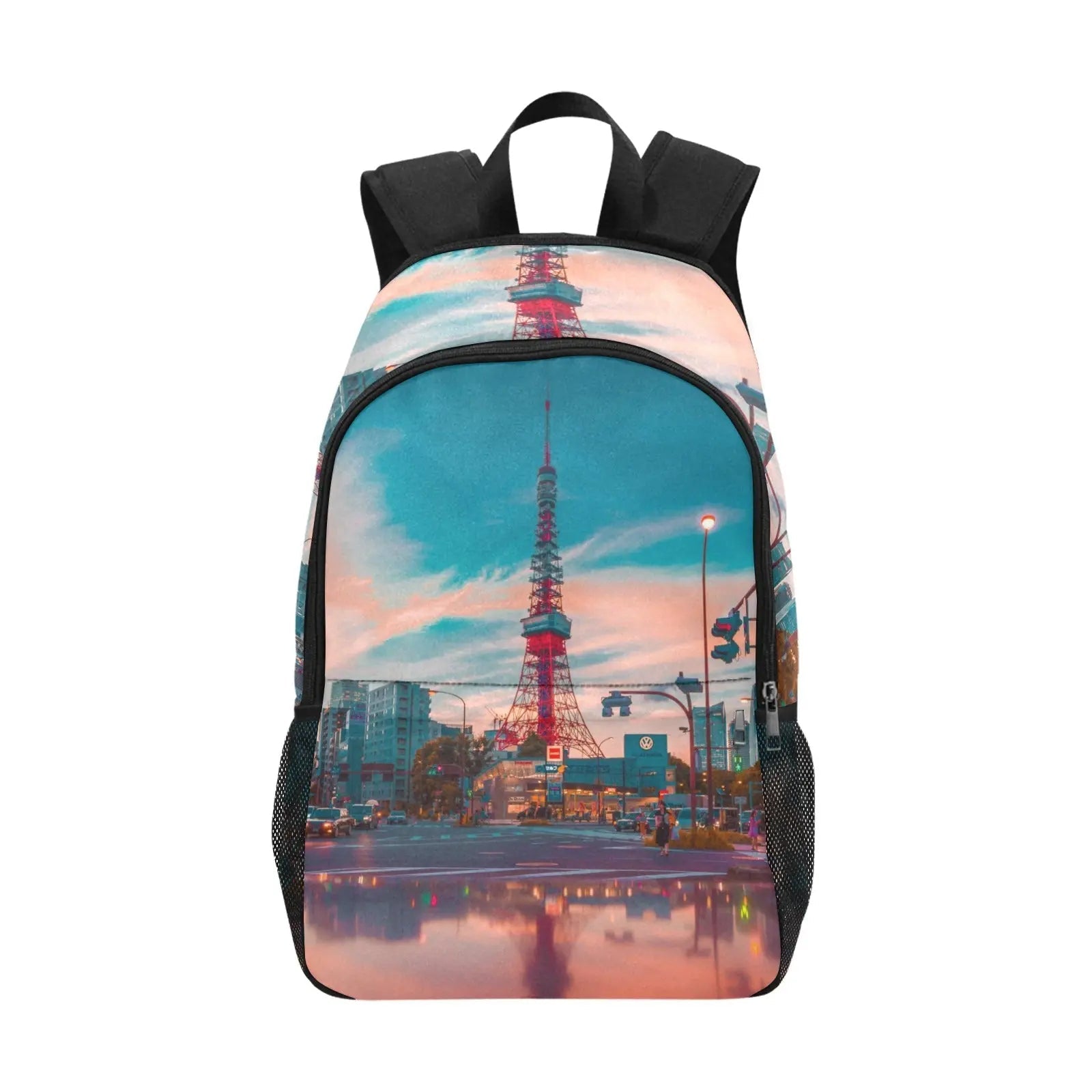 Personalized Fabric Backpack with Side Mesh Pockets - Piryoung Shop