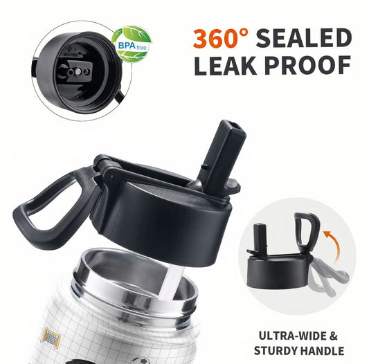 Personalized Kids Water Bottle With Straw Lid - Ice Soccer Play Hard Or Go Home - Piryoung Shop