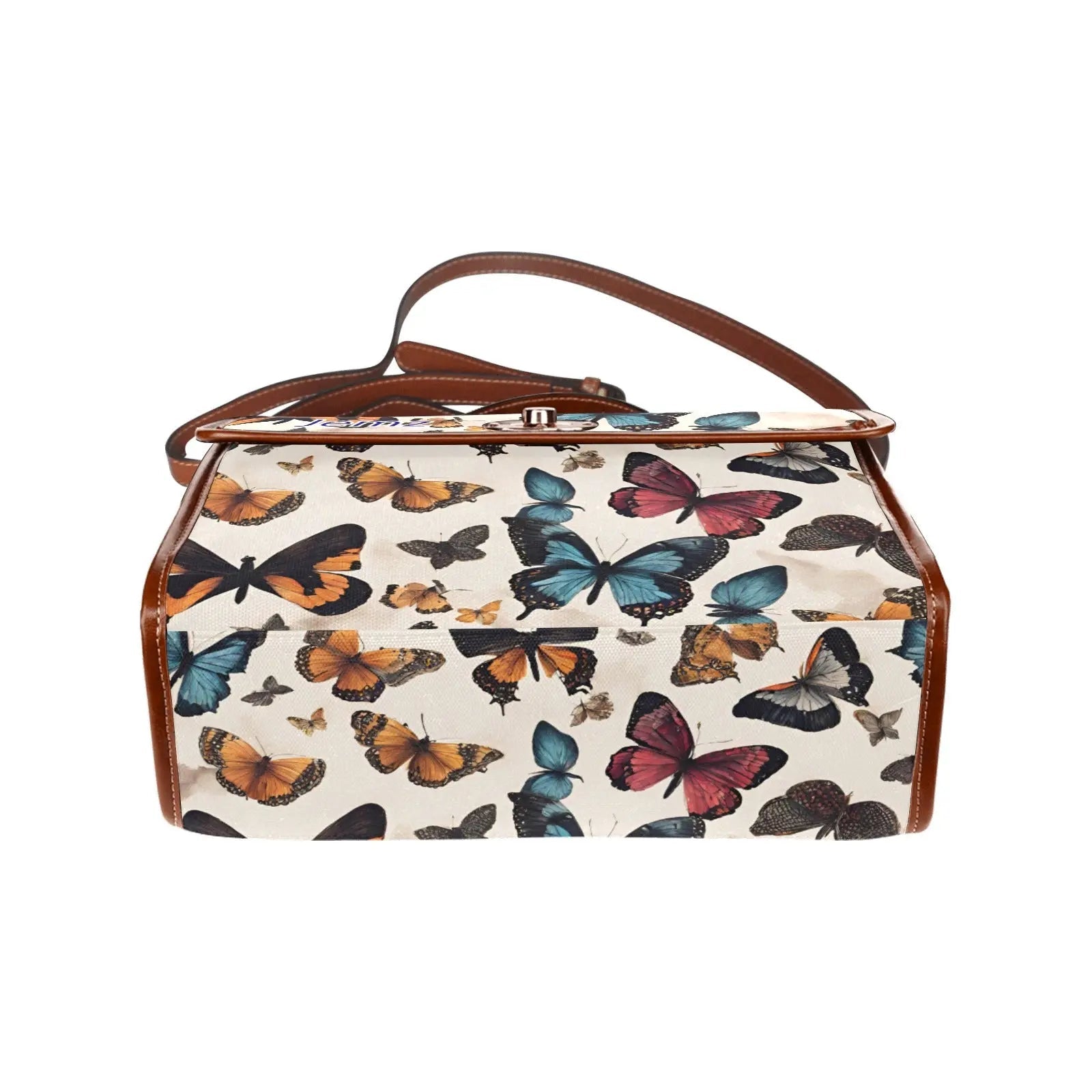 Personalized Waterproof Canvas Shoulder Strap Bag Butterfly Design - Piryoung Shop