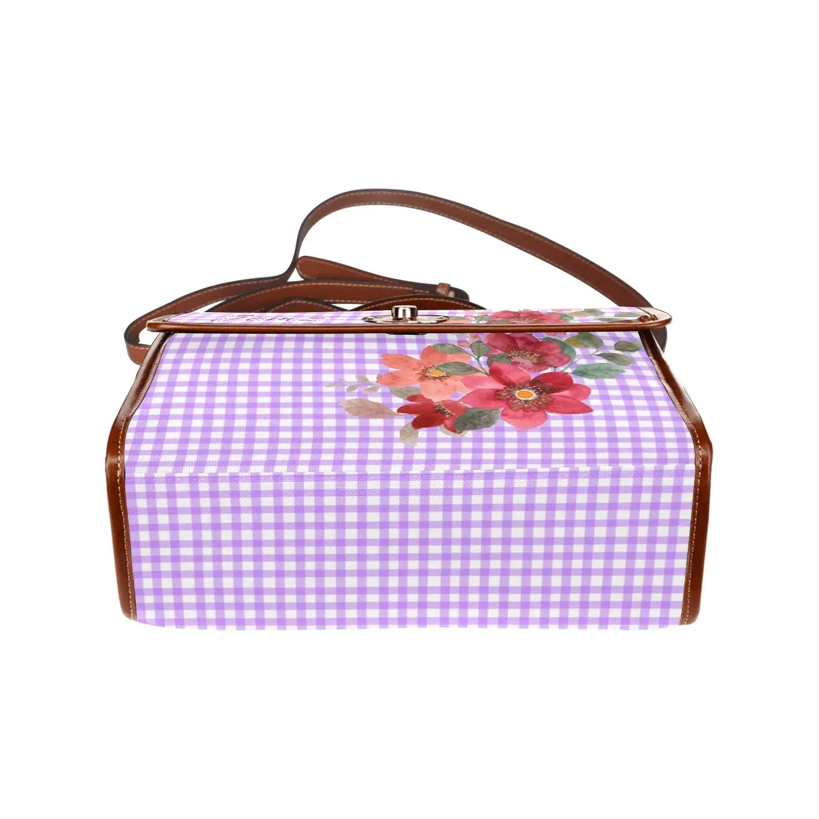 Personalized Waterproof Canvas Shoulder Strap Bag Flower Design - Piryoung Shop