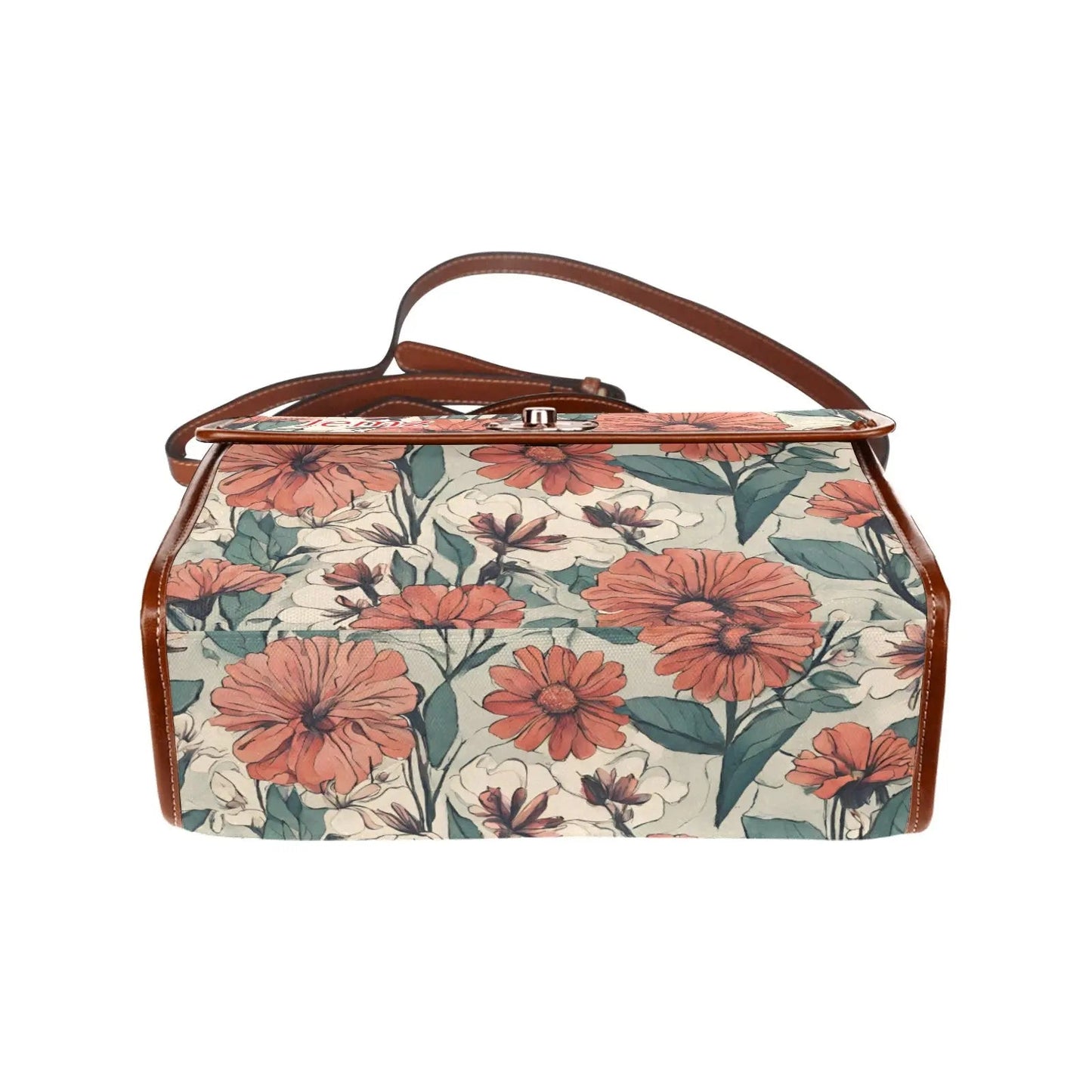 Personalized Waterproof Canvas Shoulder Strap Bag Flower Design - Piryoung Shop