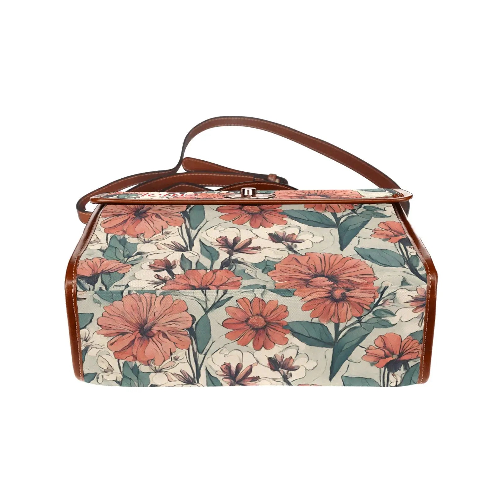 Personalized Waterproof Canvas Shoulder Strap Bag Flower Design - Piryoung Shop
