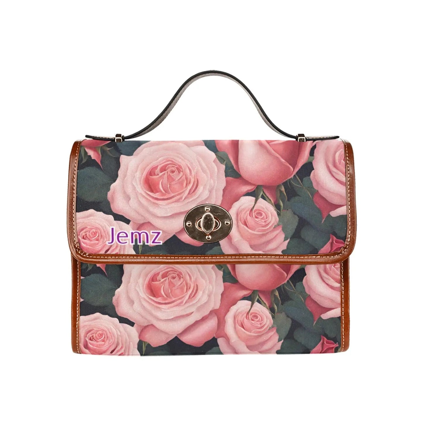 Personalized Waterproof Canvas Shoulder Strap Bag Roses Design - Piryoung Shop