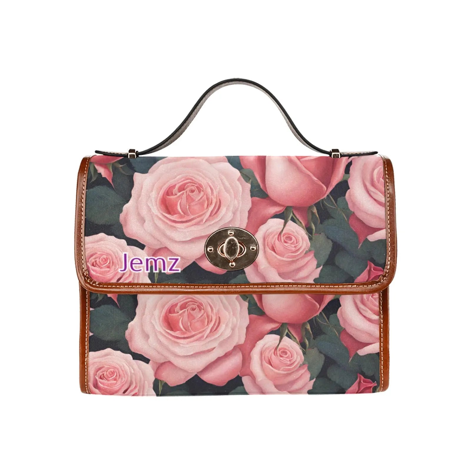 Personalized Waterproof Canvas Shoulder Strap Bag Roses Design - Piryoung Shop