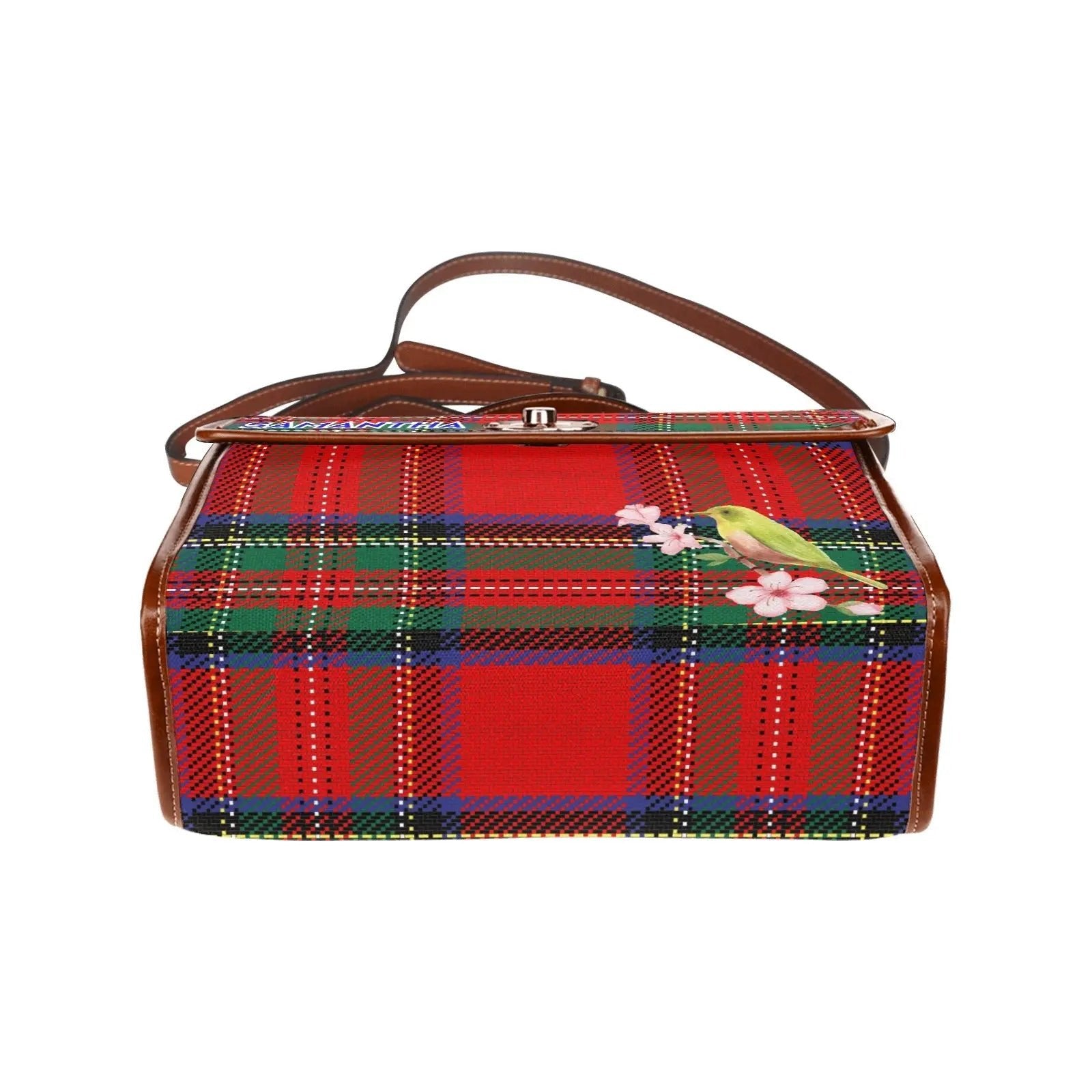 Personalized Waterproof Canvas Shoulder Strap Bag Scottish Tartan - Piryoung Shop