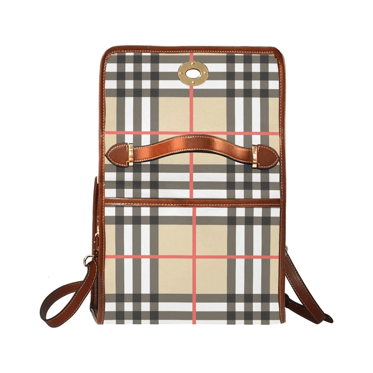 Personalized Waterproof Canvas Shoulder Strap Bag Tartan BB Inspiration - Piryoung Shop