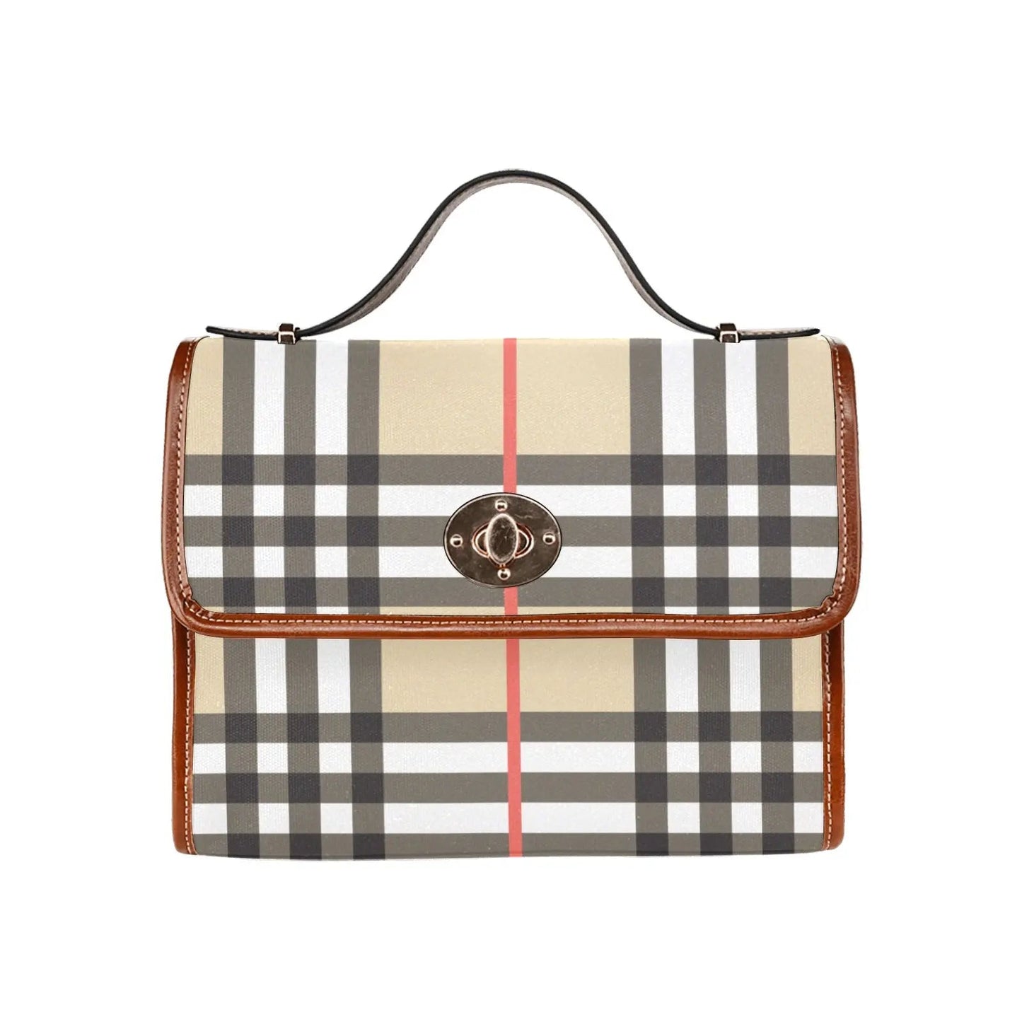 Personalized Waterproof Canvas Shoulder Strap Bag Tartan BB Inspiration - Piryoung Shop