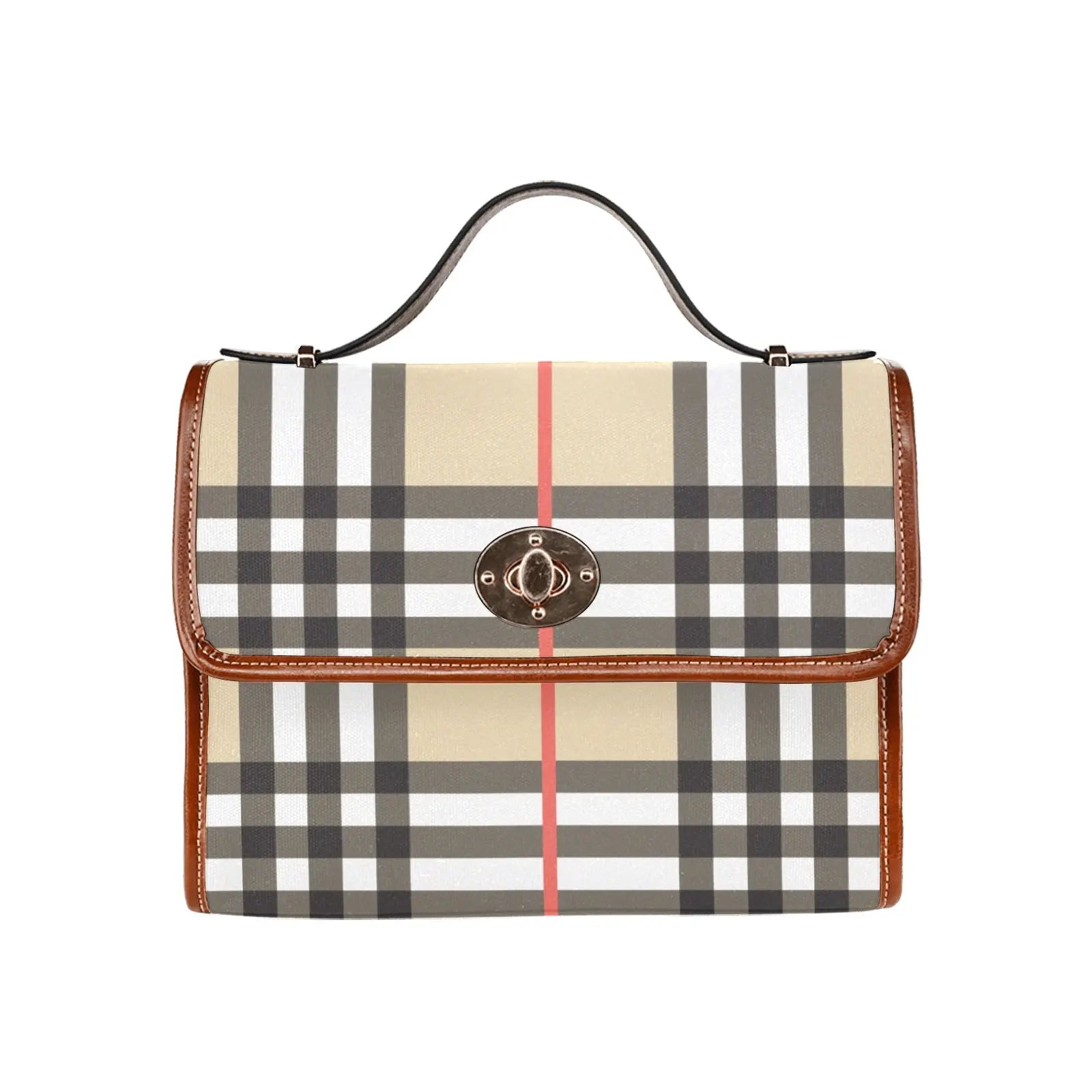 Personalized Waterproof Canvas Shoulder Strap Bag Tartan BB Inspiration - Piryoung Shop