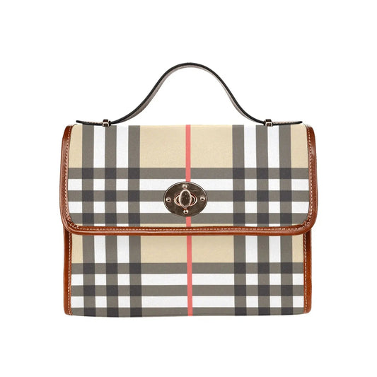 Personalized Waterproof Canvas Shoulder Strap Bag Tartan BB Inspiration - Piryoung Shop