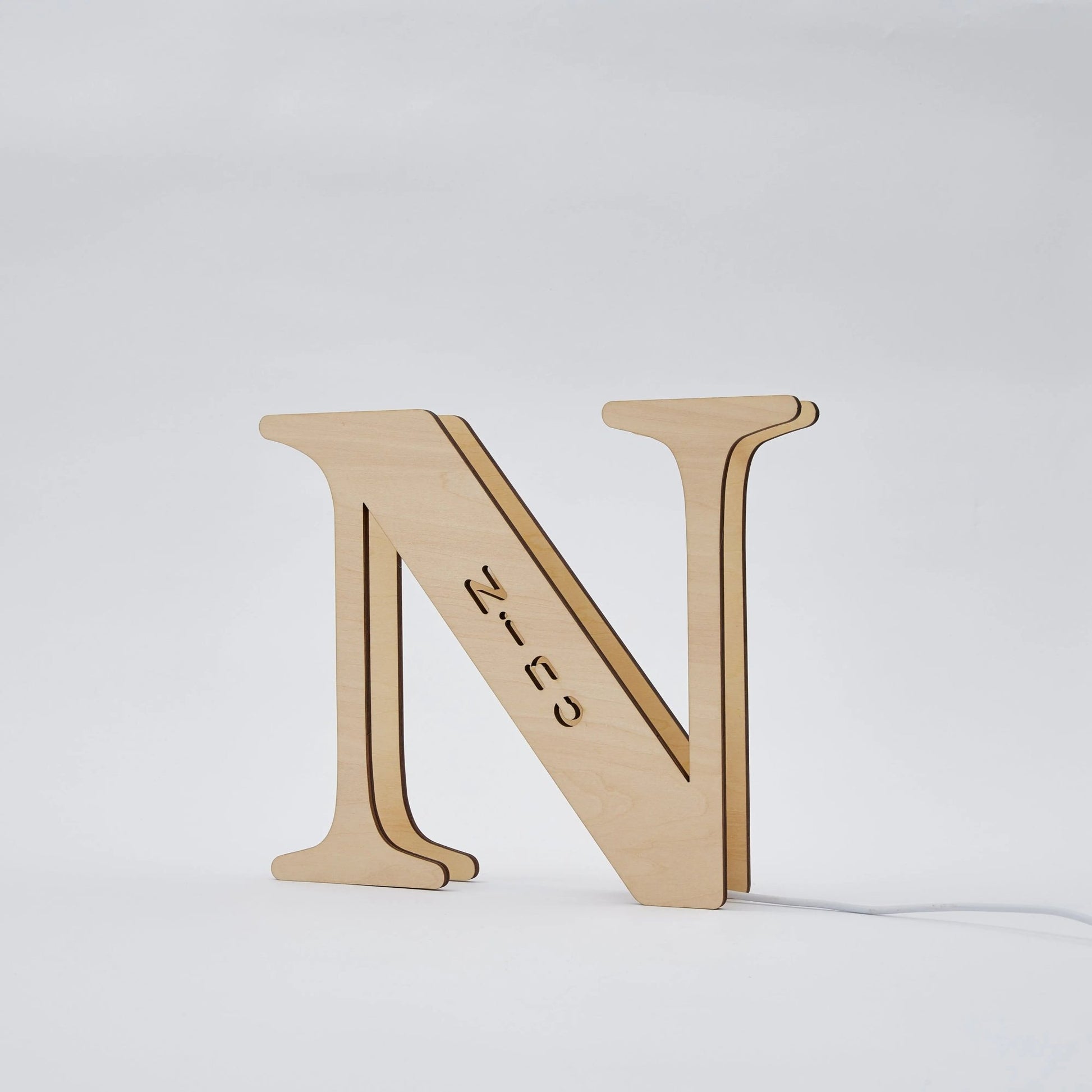 Personalized Wooden Letter Lamp With Custom Name Alphabet Night Lights (19CM) - Piryoung Shop
