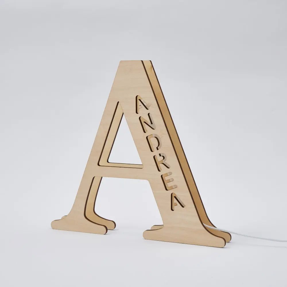 Personalized Wooden Letter Lamp With Custom Name Alphabet Night Lights 28CM - Piryoung Shop