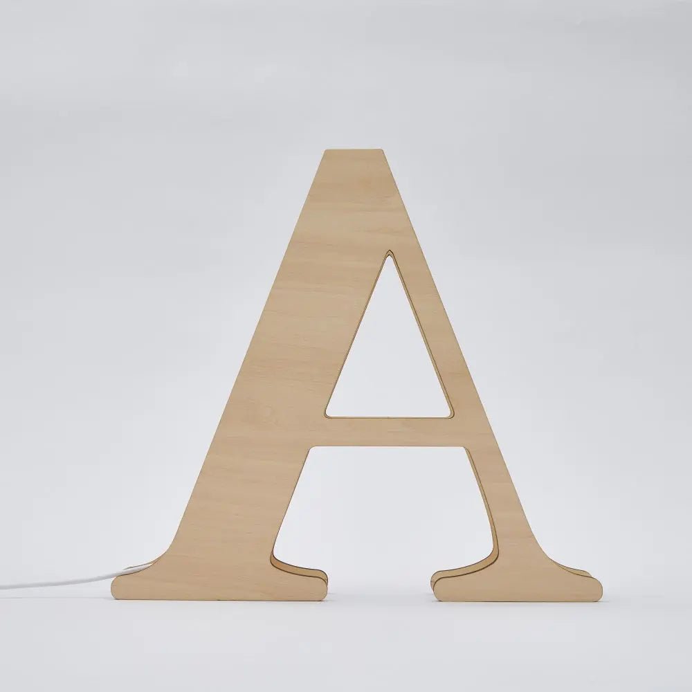 Personalized Wooden Letter Lamp With Custom Name Alphabet Night Lights 28CM - Piryoung Shop