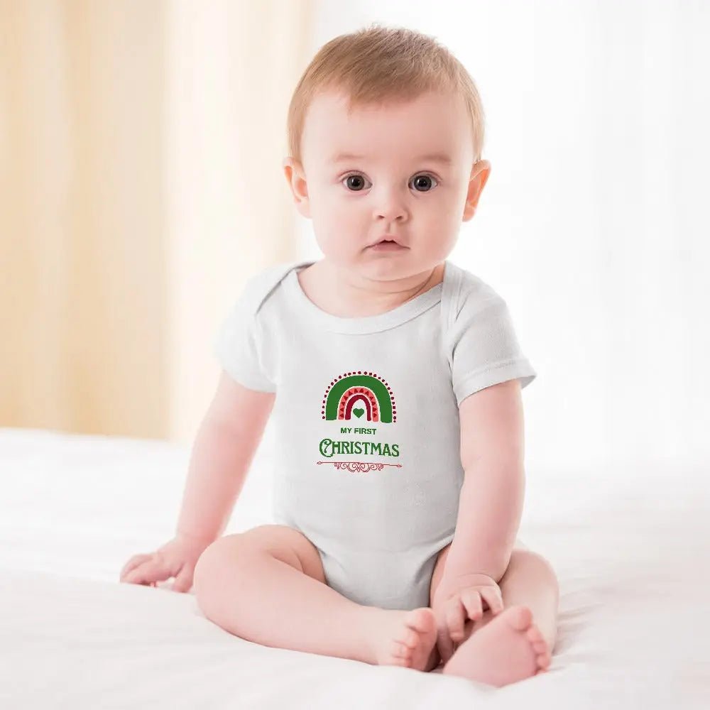 Short - Sleeve Baby's Bodysuit - My First Christmas - Piryoung Shop