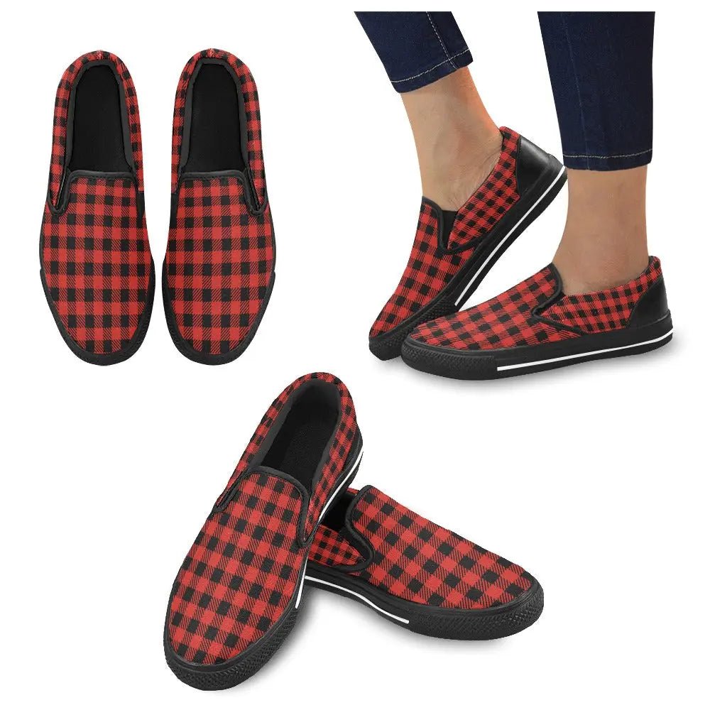 Tartan Slip - on Canvas Women's Shoes - Piryoung Shop