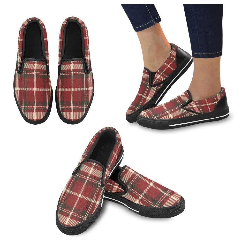 Tartan Slip - on Canvas Women's Shoes - Piryoung Shop