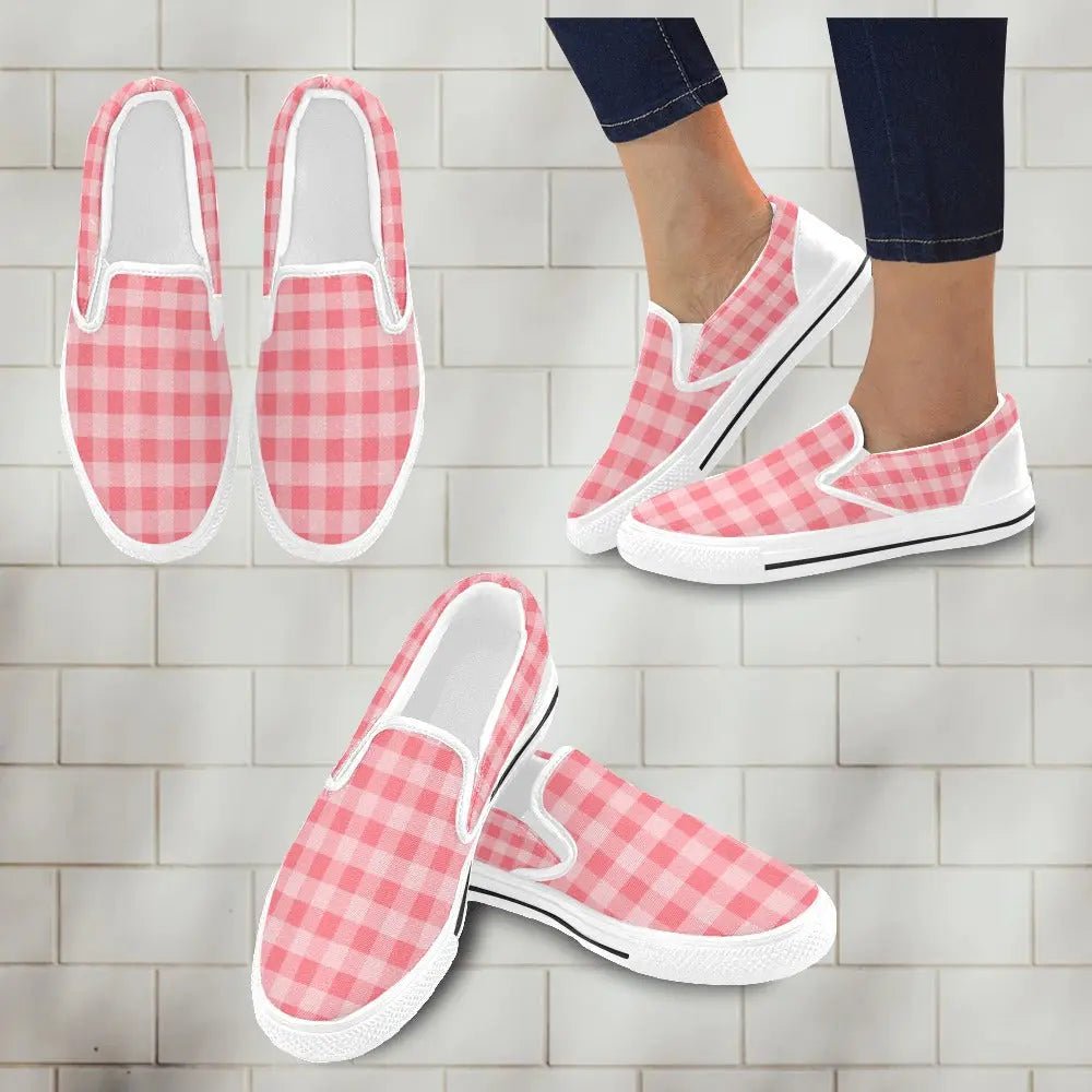 Tartan Slip - on Canvas Women's Shoes - Piryoung Shop