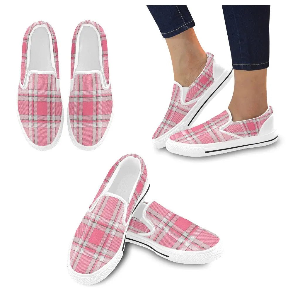 Tartan Slip - on Canvas Women's Shoes - Piryoung Shop