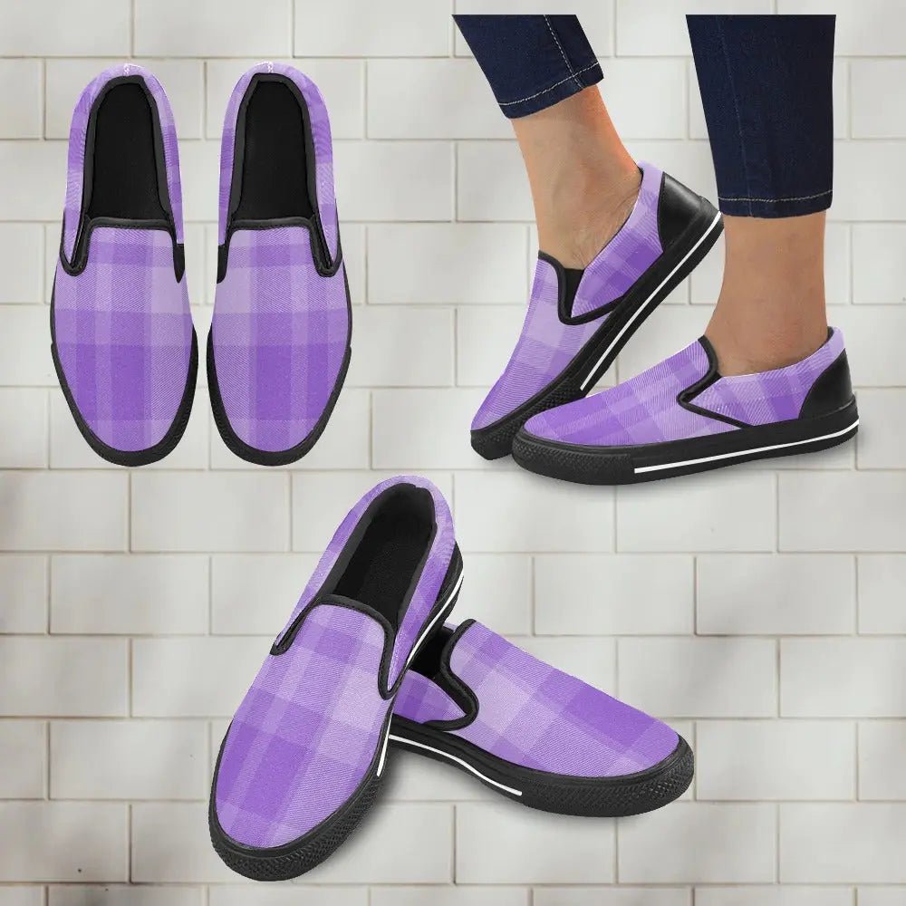 Tartan Slip - on Canvas Women's Shoes - Piryoung Shop