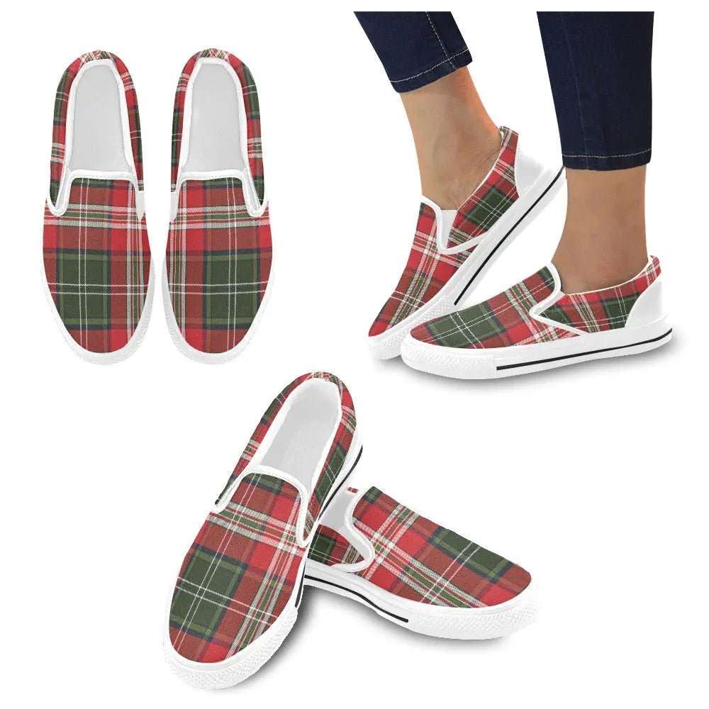 Tartan Slip - on Canvas Women's Shoes - Piryoung Shop