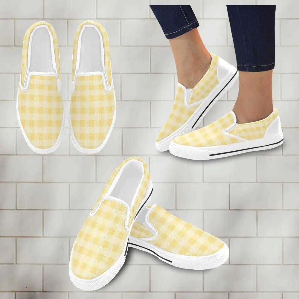 Tartan Slip - on Canvas Women's Shoes - Piryoung Shop