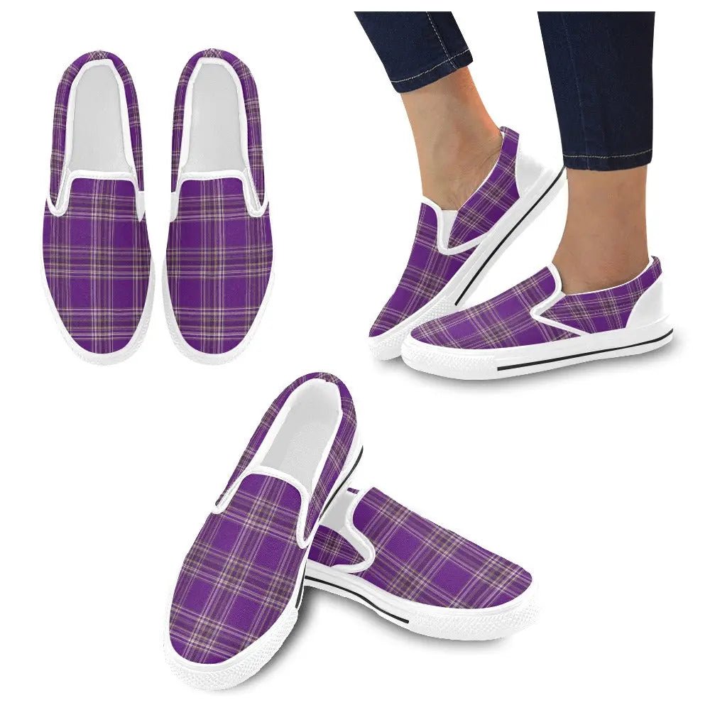 Tartan Slip - on Canvas Women's Shoes - Piryoung Shop