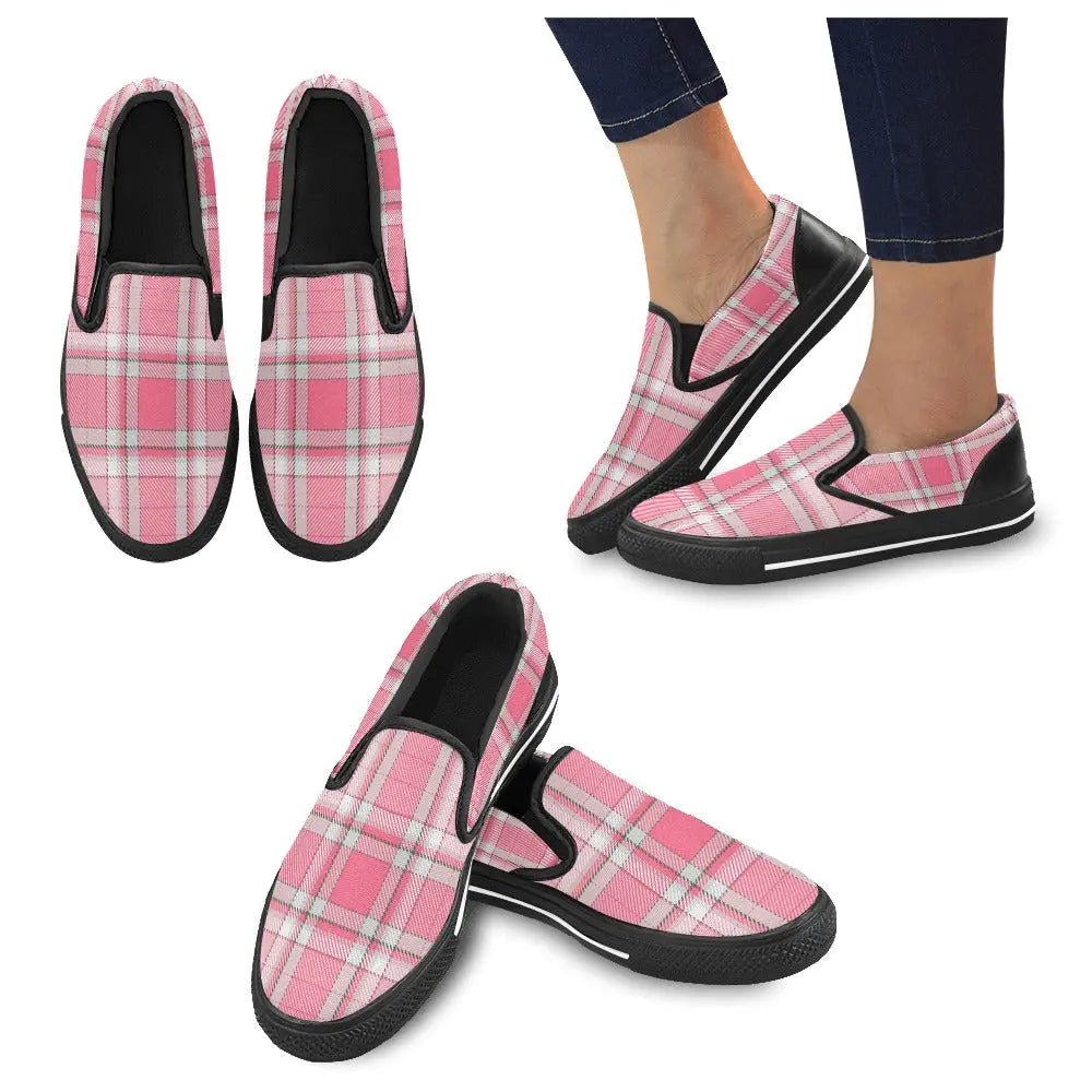 Tartan Slip - on Canvas Women's Shoes - Piryoung Shop