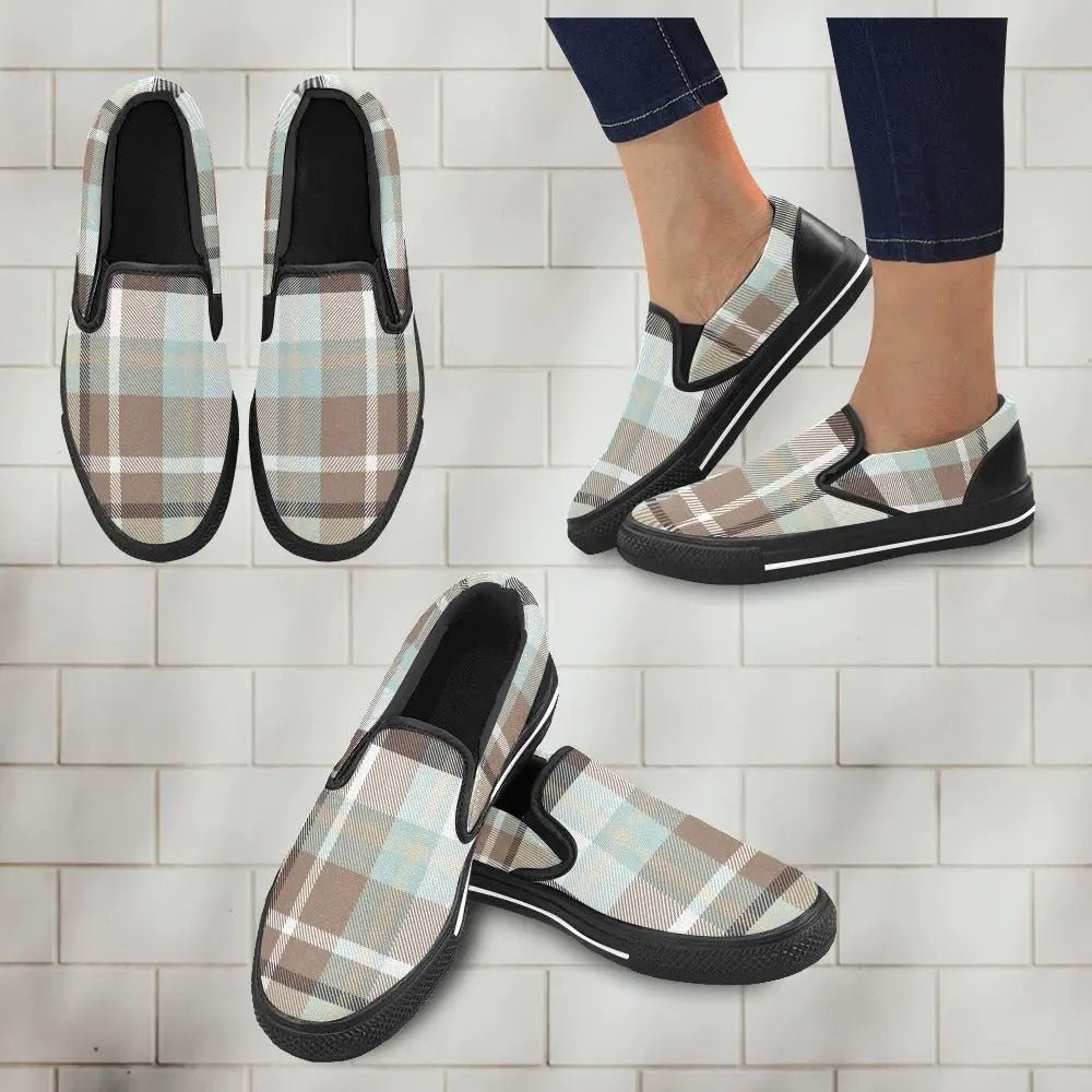 Tartan Slip - on Canvas Women's Shoes - Piryoung Shop
