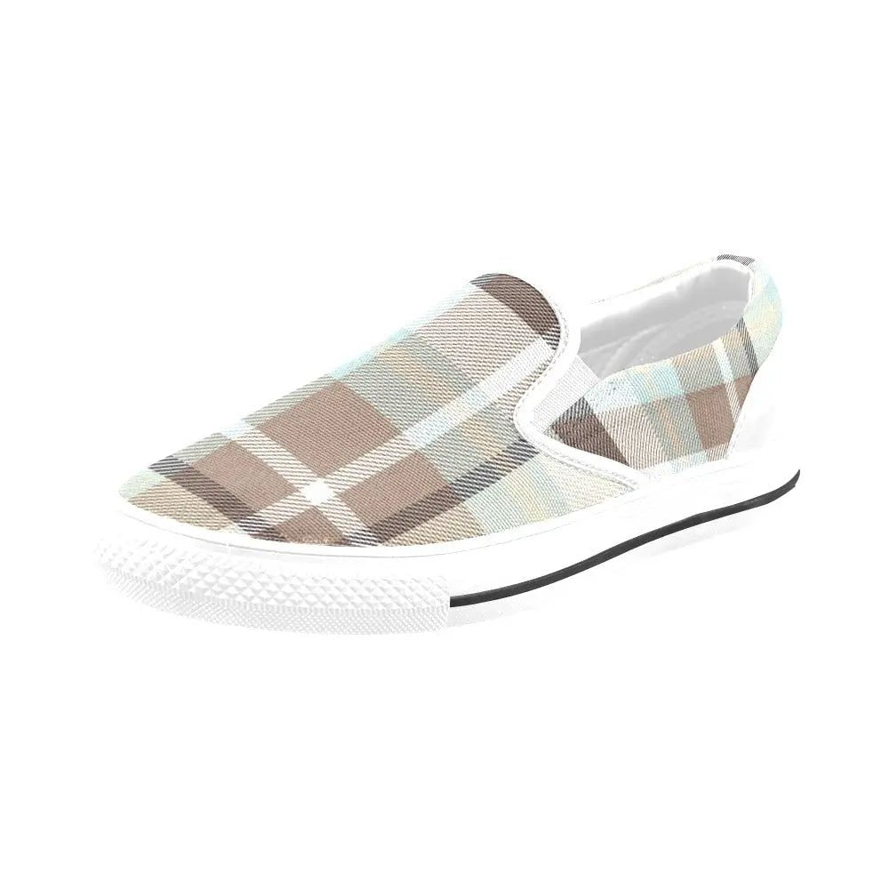 Tartan Slip - on Canvas Women's Shoes - Piryoung Shop