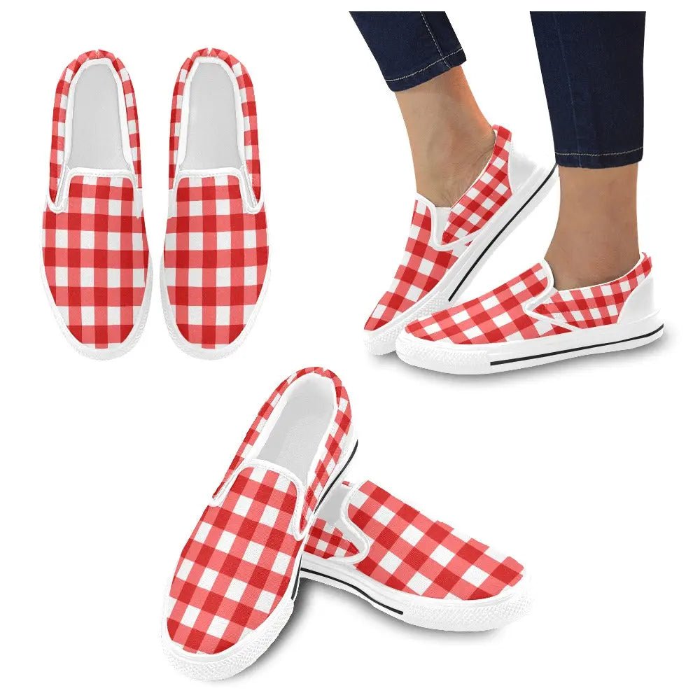 Tartan Slip - on Canvas Women's Shoes - Piryoung Shop