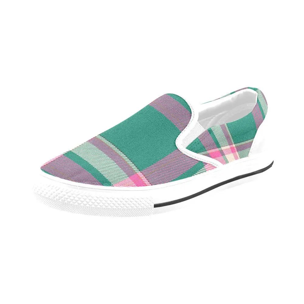 Tartan Slip - on Canvas Women's Shoes - Piryoung Shop