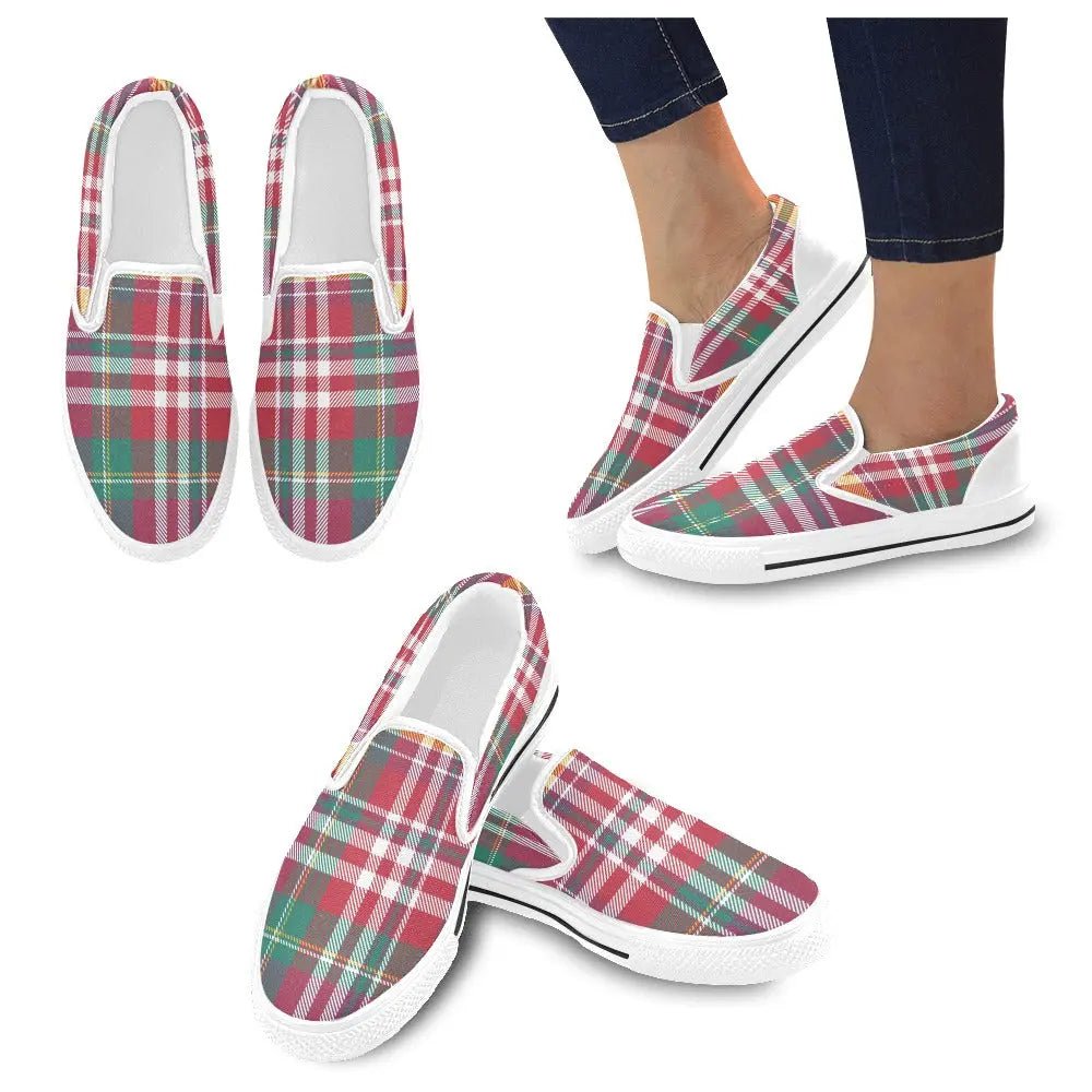 Tartan Slip - on Canvas Women's Shoes - Piryoung Shop