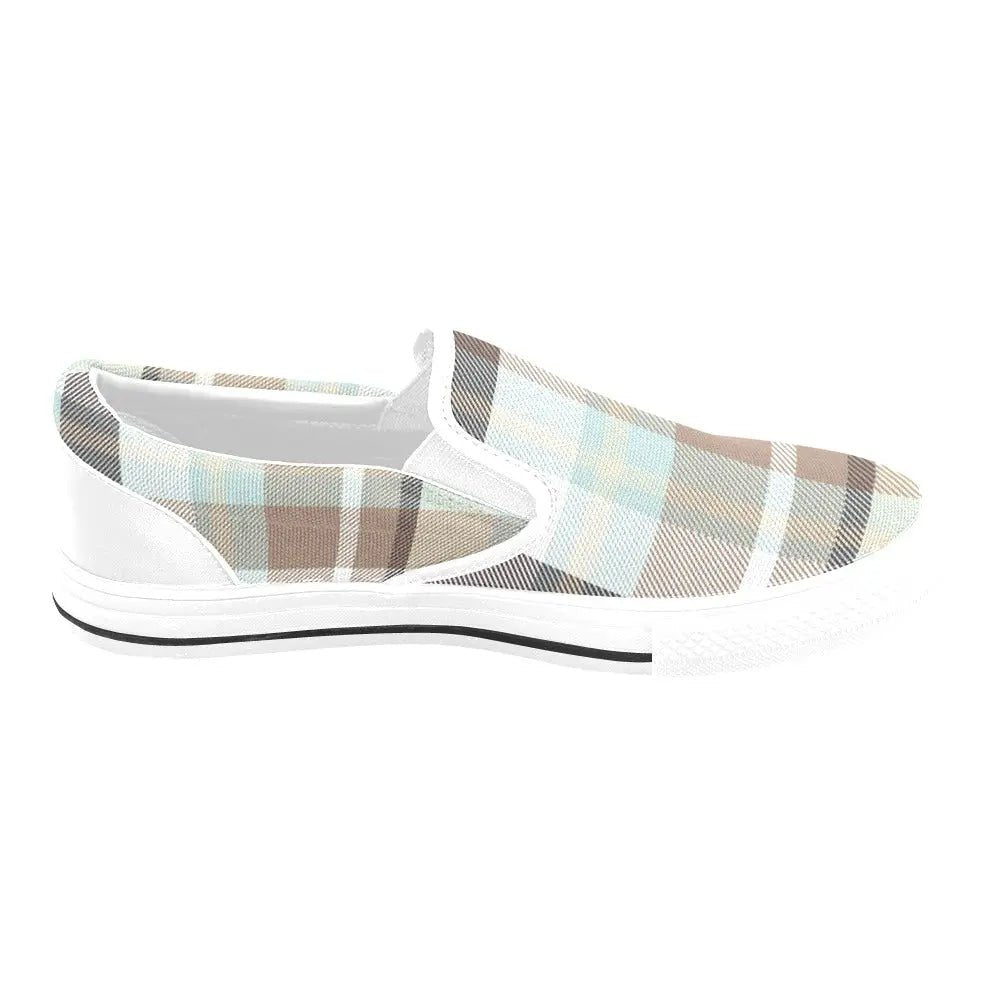 Tartan Slip - on Canvas Women's Shoes - Piryoung Shop