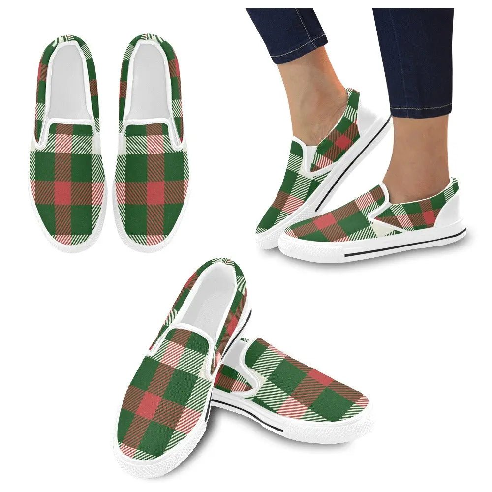 Tartan Slip - on Canvas Women's Shoes - Piryoung Shop
