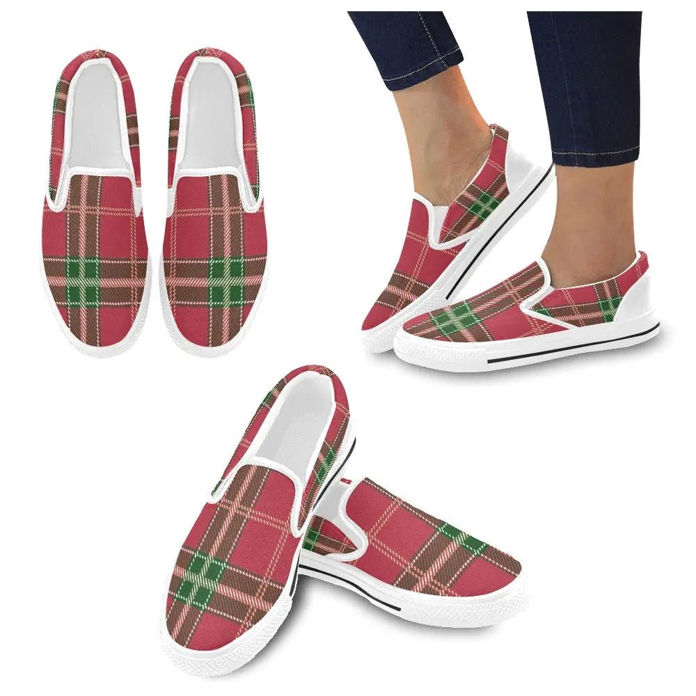 Tartan Slip - on Canvas Women's Shoes - Piryoung Shop