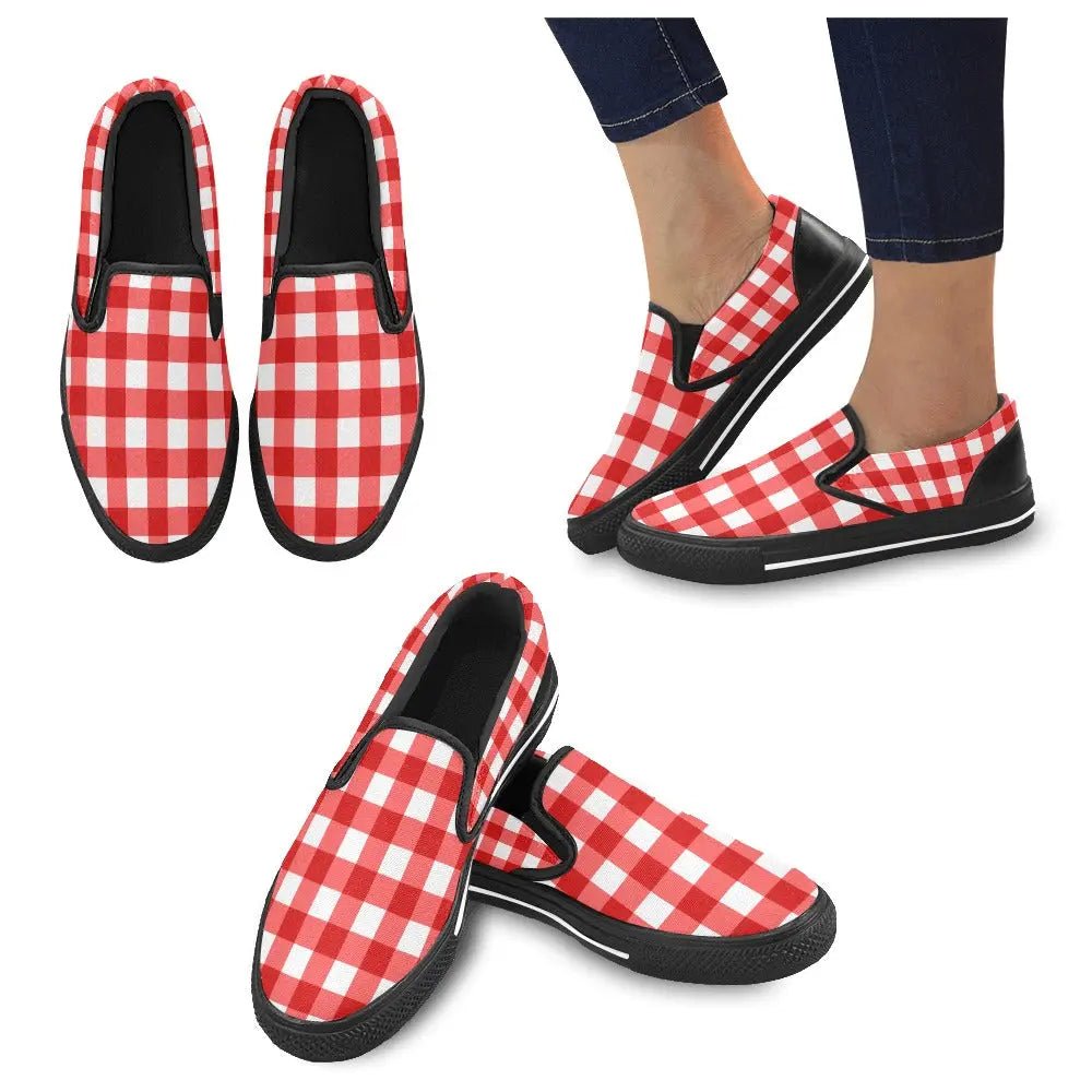 Tartan Slip - on Canvas Women's Shoes - Piryoung Shop