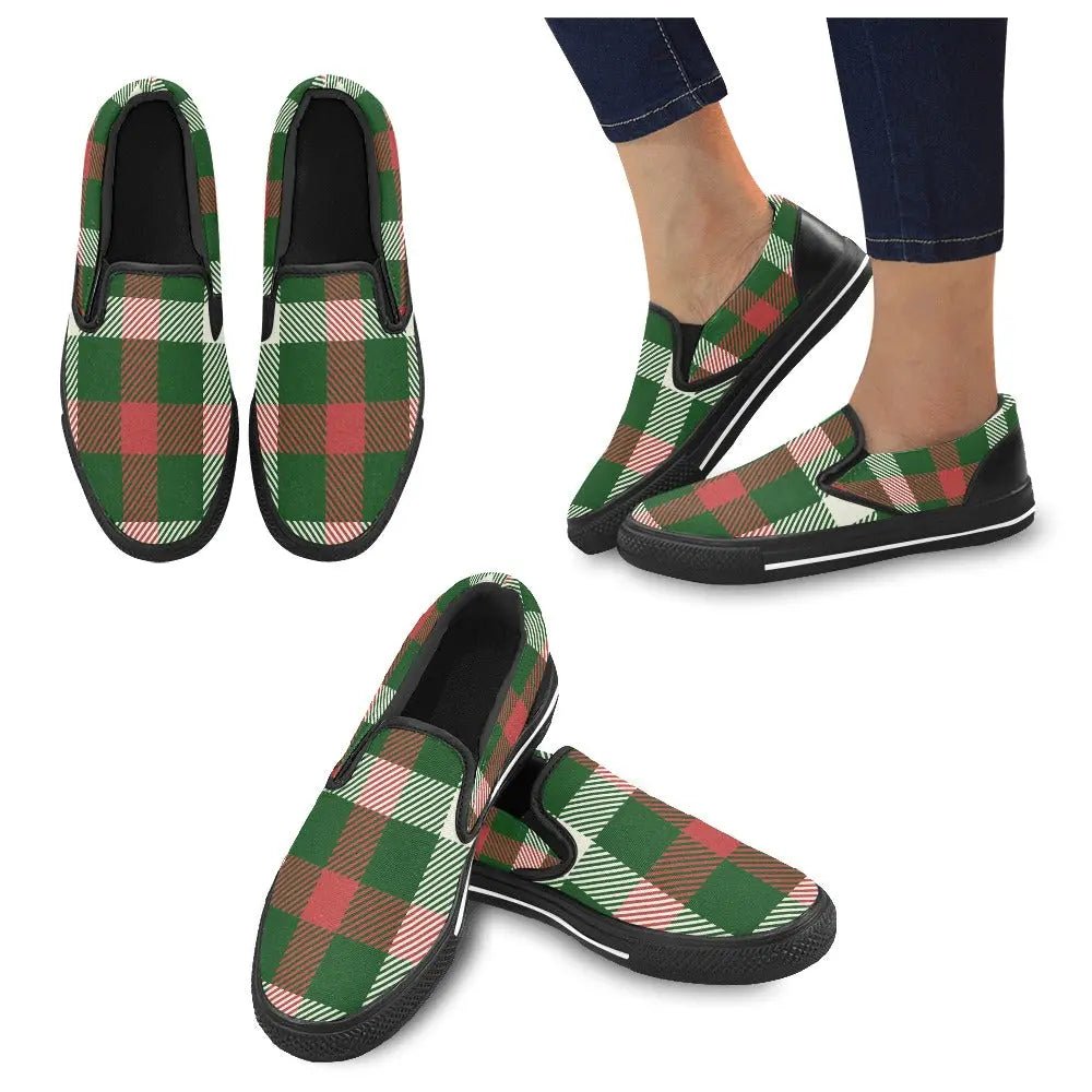Tartan Slip - on Canvas Women's Shoes - Piryoung Shop