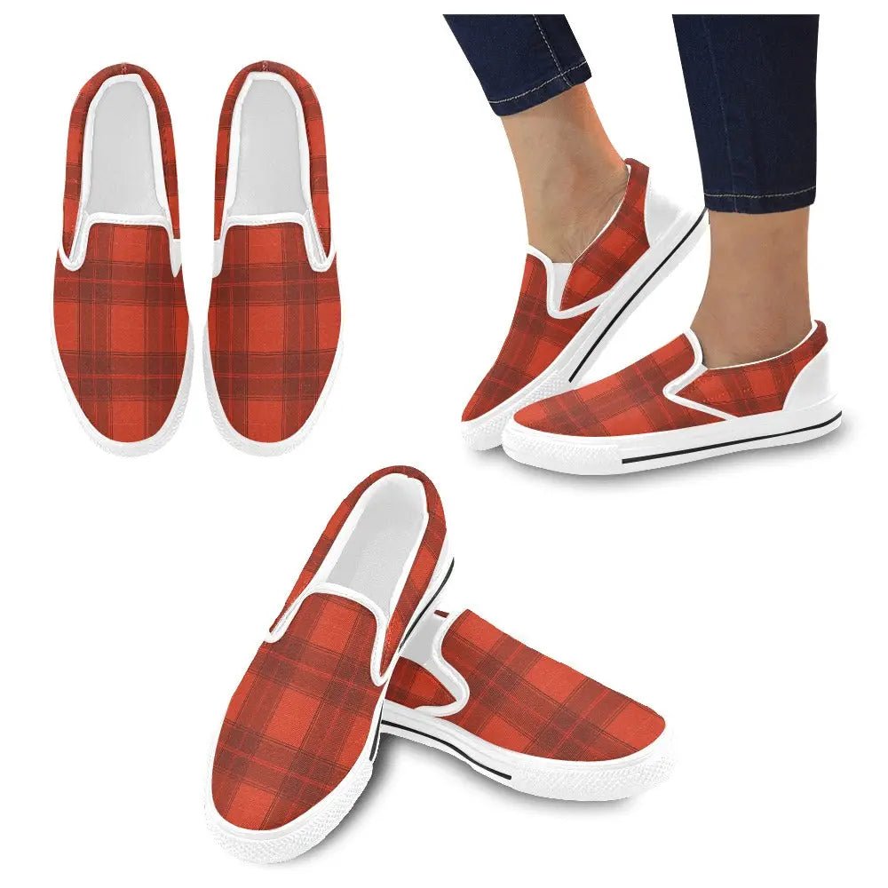 Tartan Slip - on Canvas Women's Shoes - Piryoung Shop