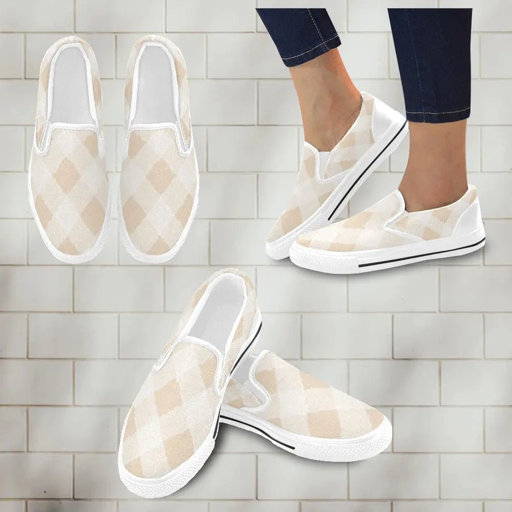 Tartan Slip - on Canvas Women's Shoes - Piryoung Shop