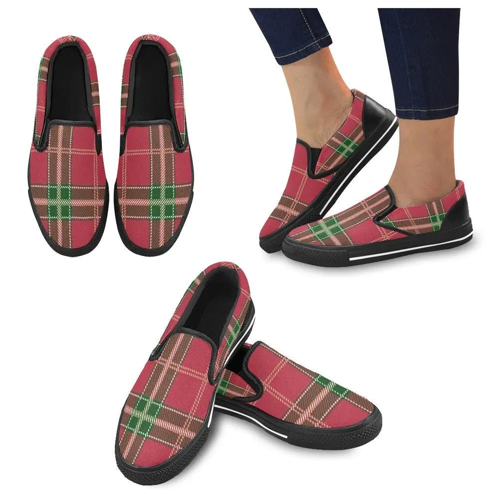 Tartan Slip - on Canvas Women's Shoes - Piryoung Shop