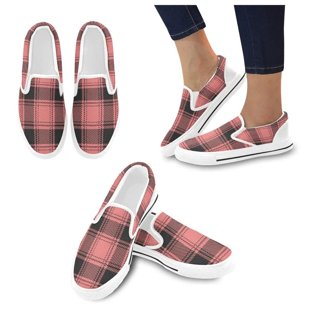 Tartan Slip - on Canvas Women's Shoes - Piryoung Shop