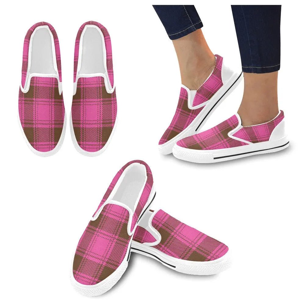 Tartan Slip - on Canvas Women's Shoes - Piryoung Shop