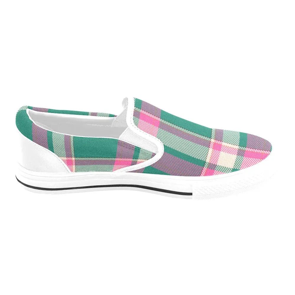 Tartan Slip - on Canvas Women's Shoes - Piryoung Shop