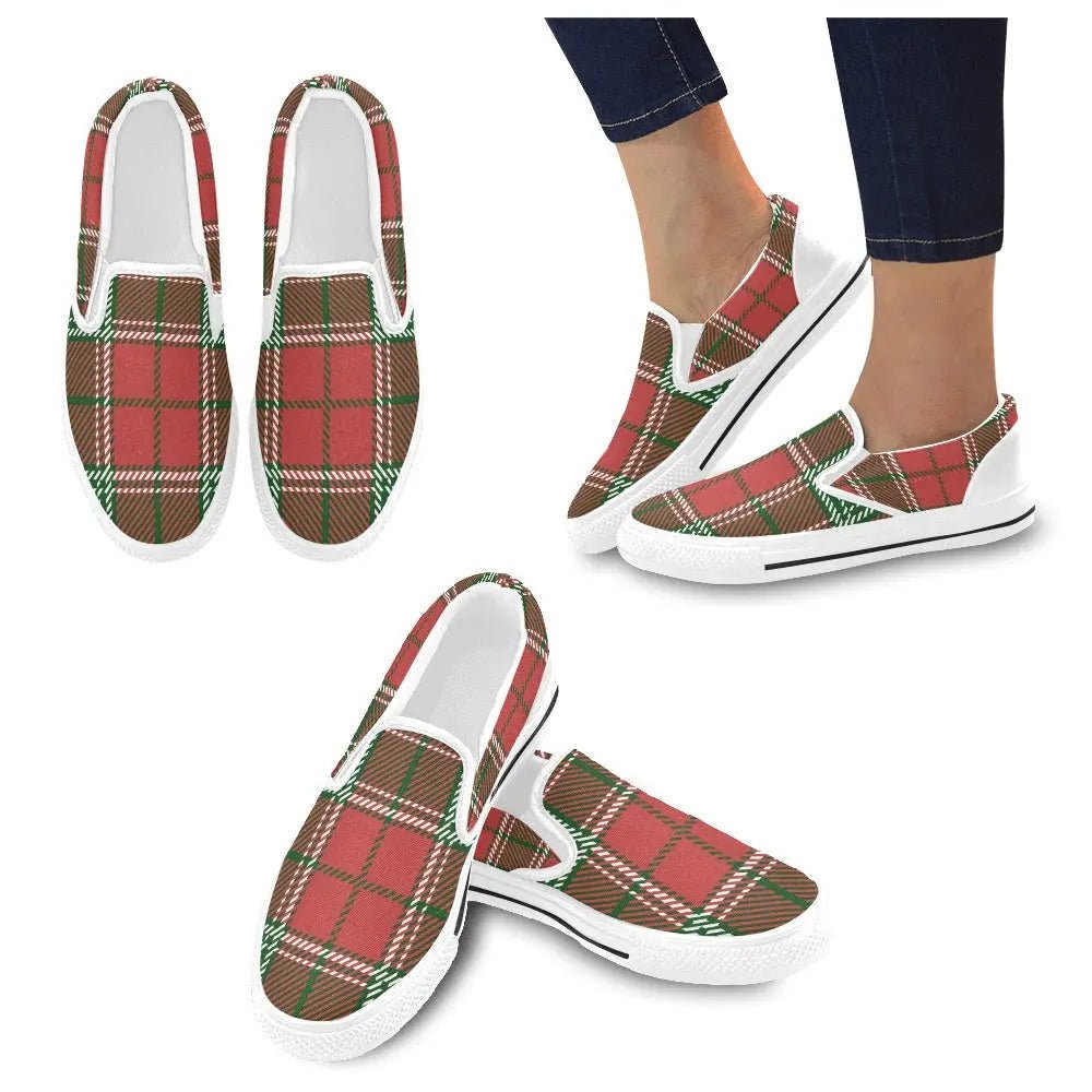 Tartan Slip - on Canvas Women's Shoes - Piryoung Shop