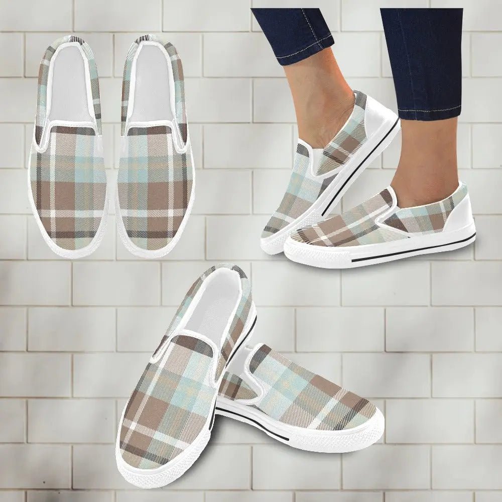 Tartan Slip - on Canvas Women's Shoes - Piryoung Shop