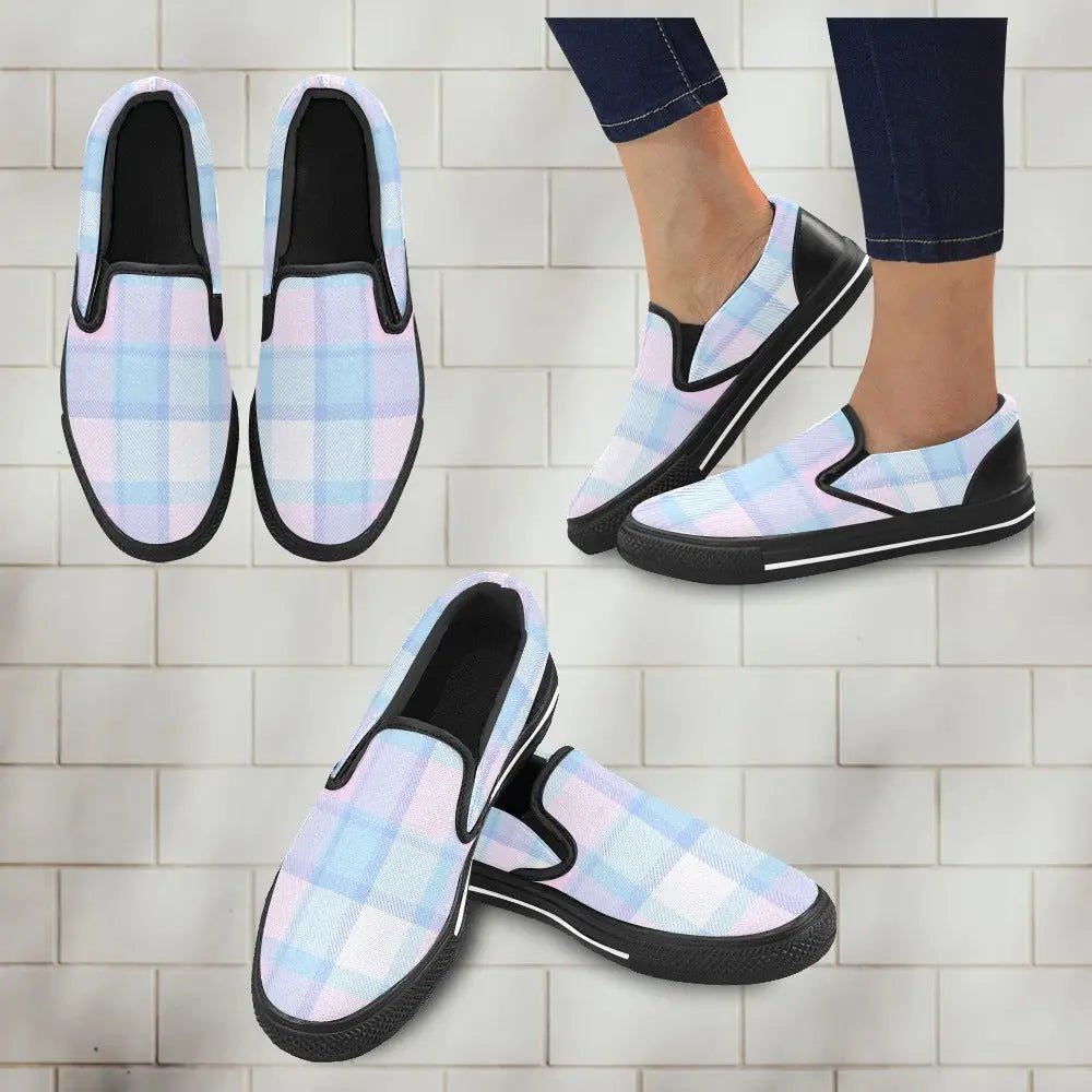Tartan Slip - on Canvas Women's Shoes - Piryoung Shop