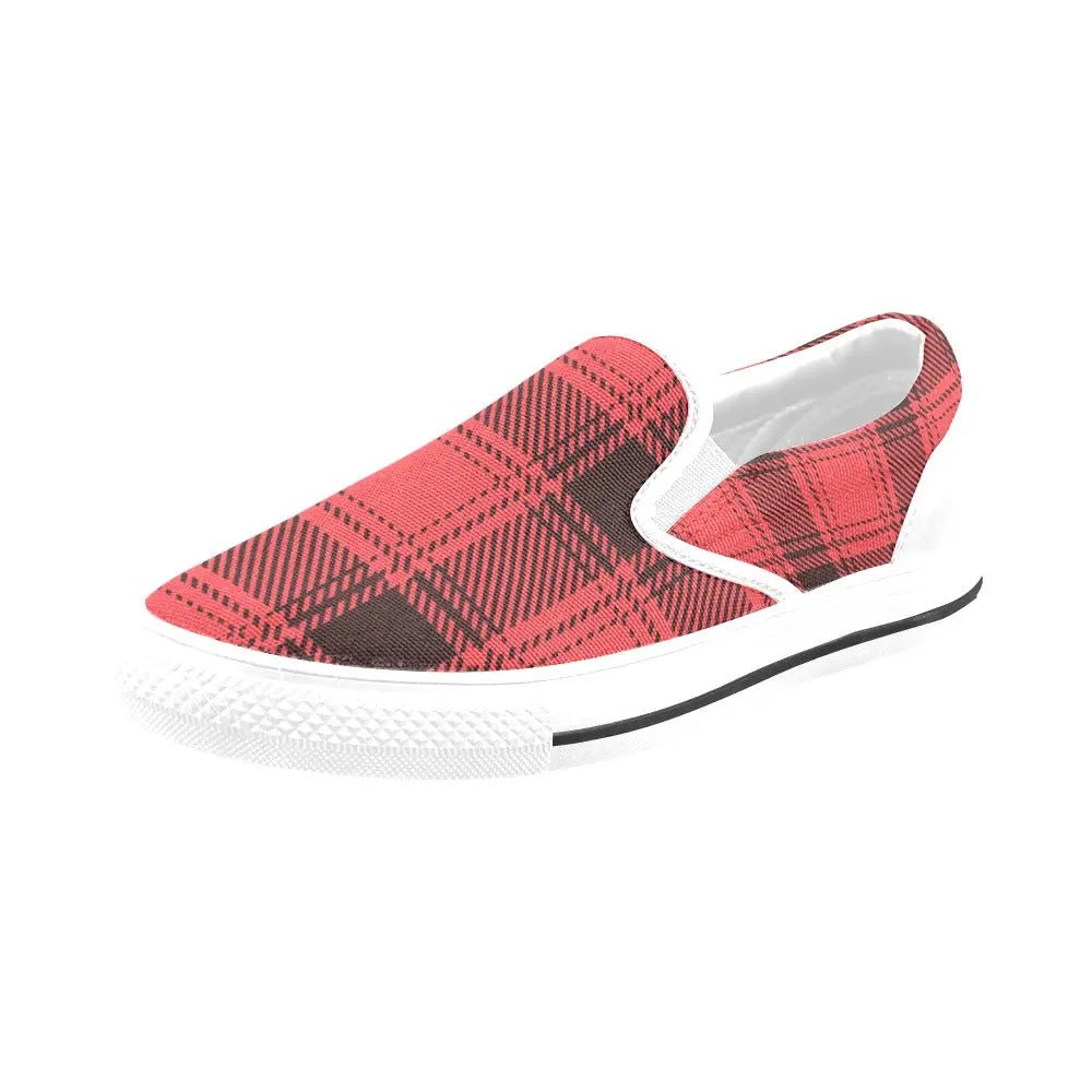 Tartan Slip - on Canvas Women's Shoes - Piryoung Shop
