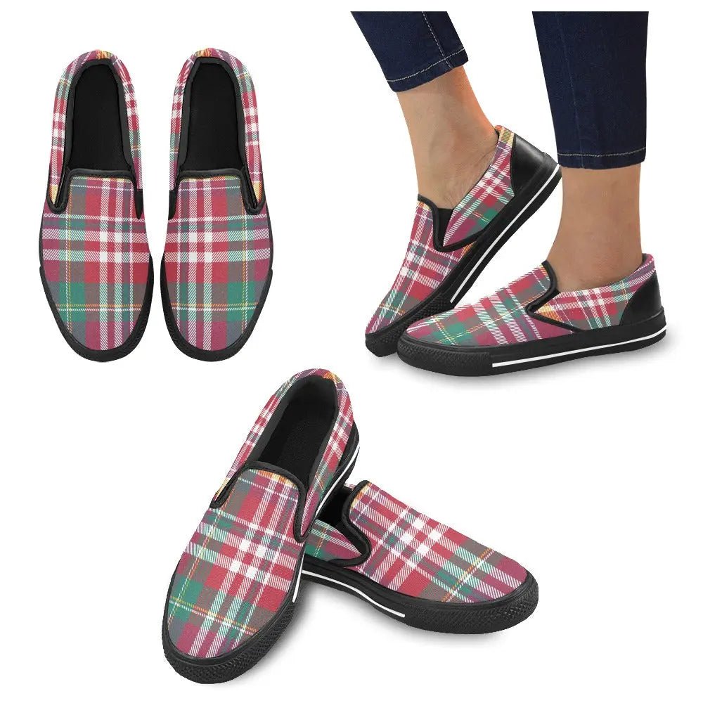 Tartan Slip - on Canvas Women's Shoes - Piryoung Shop
